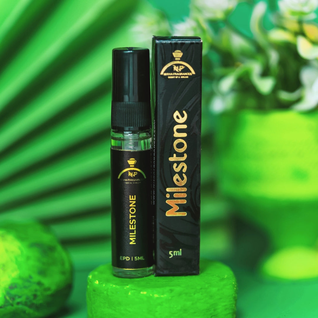 Milestone vape pen on a dark blue background